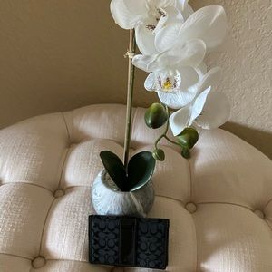 Coach Black Mini Signature Card Case Wallet